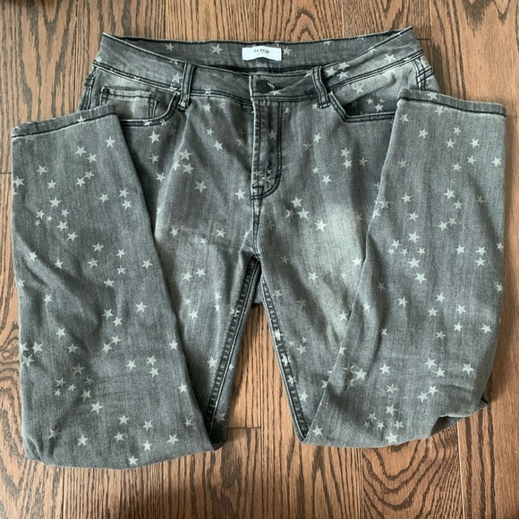 Kensie Starry Cropped Grey Mid Rise Jeans SIZE 6 - Picture 2 of 10